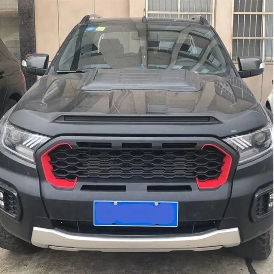 Black Injection Auto Parts Exterior Accessories PP Boonnet Protector Bonnet Guard For Ranger 2015+