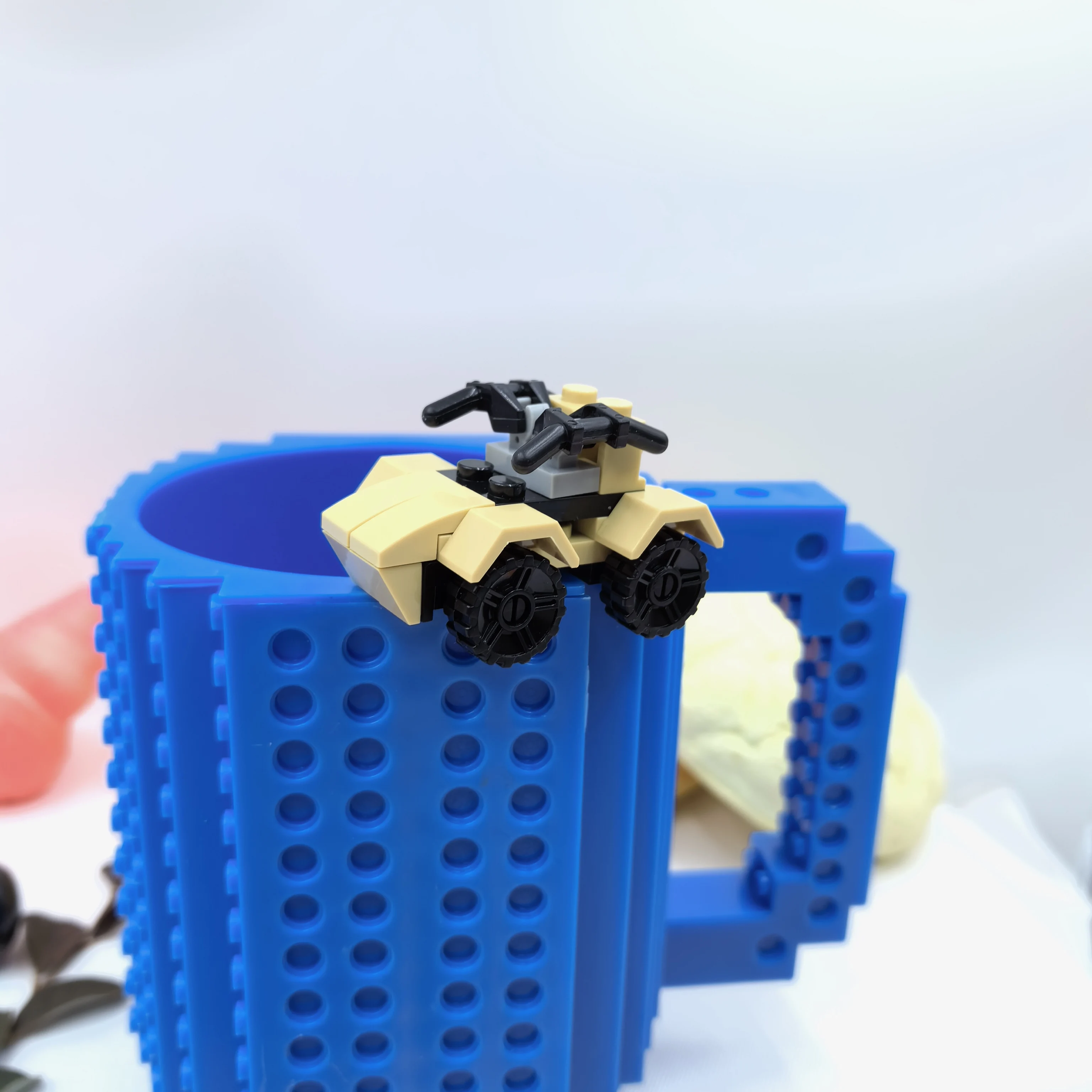 Build-on Brick Coffee Mug Funny DIY Novelty Cup with Building Blocks Creative for Kids Men Women Xmas Birthday