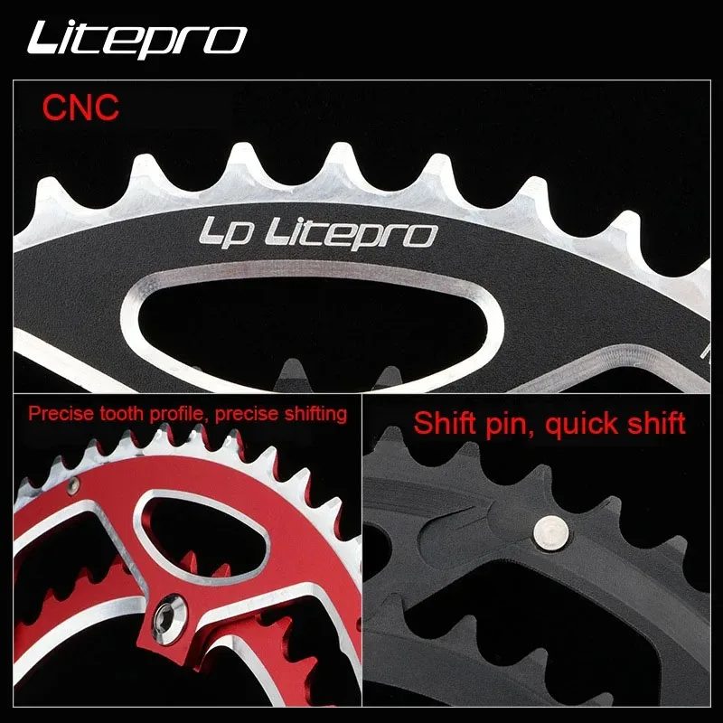 BMX 39-53T 9 10 11 Speed Double Speed Chainring For Road Bike Chainwheel Anode BCD 130 Chain Wheel Litepro