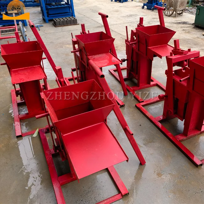 Hand press clay block making machine soil interlocking brick machine making manual clay cement blocks brick making machinery