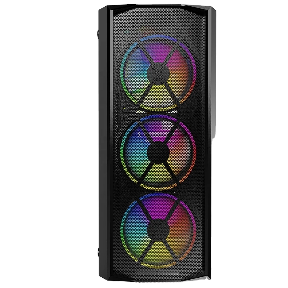 Cheap best quality xl computer pc gamer gaming casing tempered glass atx tower case with RGB fans