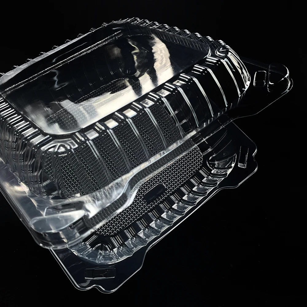 Custom Plastic Food Clamshell Disposable PLA Plastic Food Container Clear Take Away Plastic Box For Bakery Fruit Vegetable