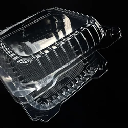 Custom Plastic Food Clamshell Disposable PLA Plastic Food Container Clear Take Away Plastic Box For Bakery Fruit Vegetable