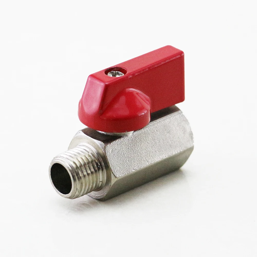 MBV-MF MBV-FF Red Color Male to Female Female to Female Handle Water Oil Gas Brass Mini Ball Valve 1/8'  1/4' 3/8'  1/2'
