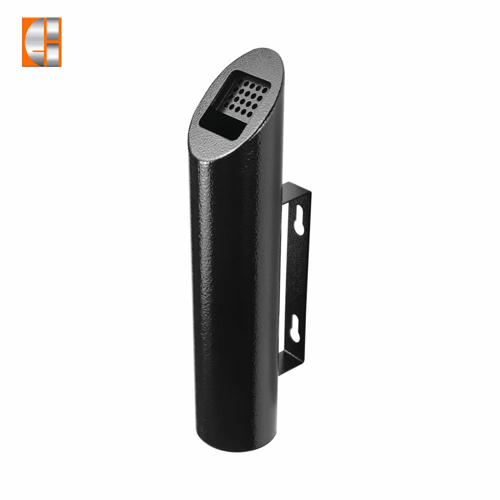 Custom OEM Key-Locking Wall Mount Ashtray Modern Steel and Glass Cigarette Bin Home Use Cigar Butt Receptacle with Box Packing