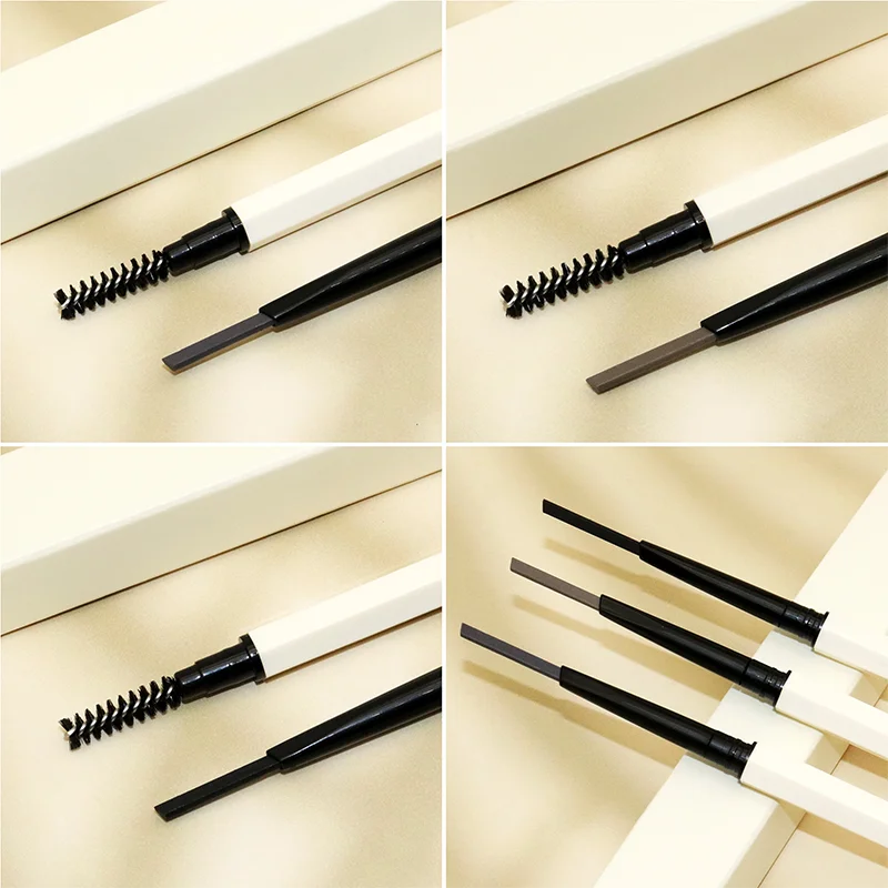 New arrived high quality vegan waterproof eye brow pencil private label white tube brow pencil custom wholesale