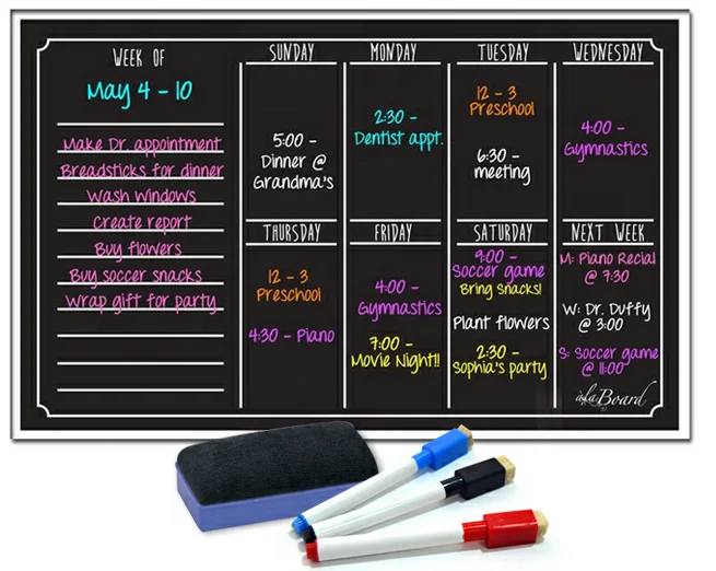 Custom size Easy erasable magnetic menu board fridge magnetic black board magnetic boards for kitchen