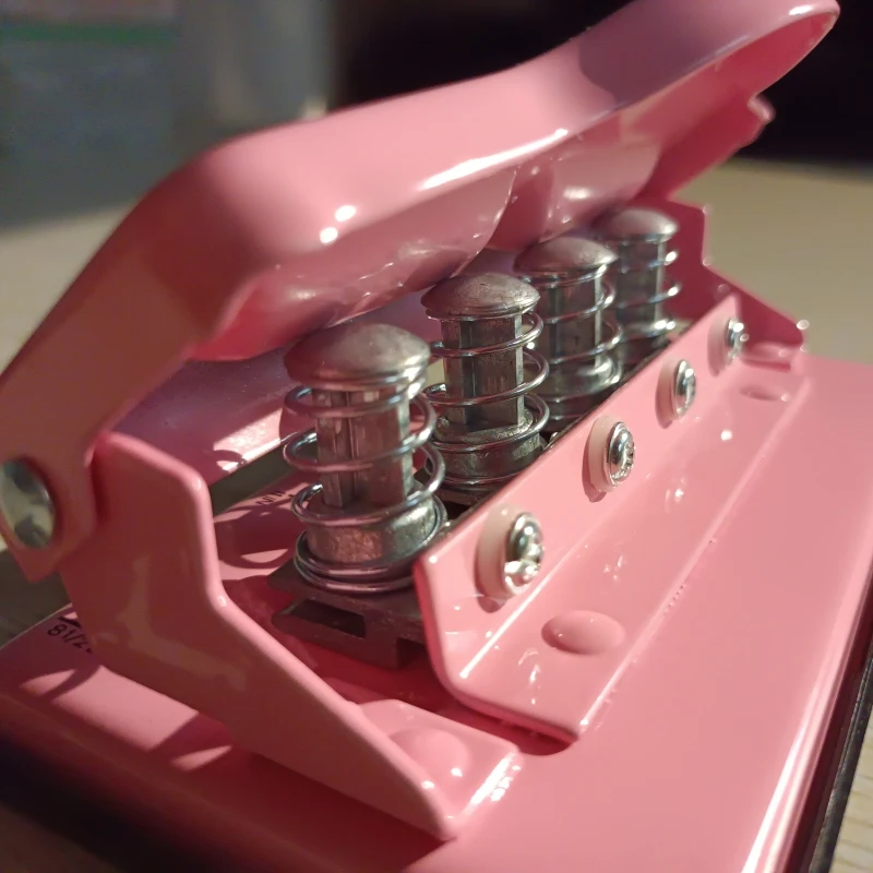 Office Aqua Color Metal T shape Mushroom Paper Hole Punch for Craft Planner DIY