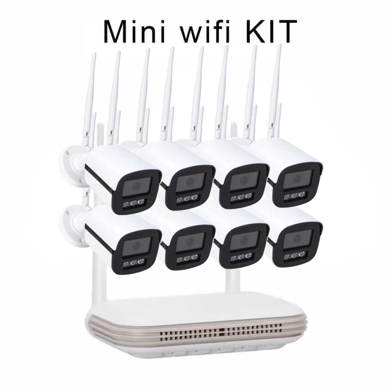 China Factory 3MP Bullet 4 channel Wifi NVR Kit Security Camera System 8CH Home Surveillance CCTV System