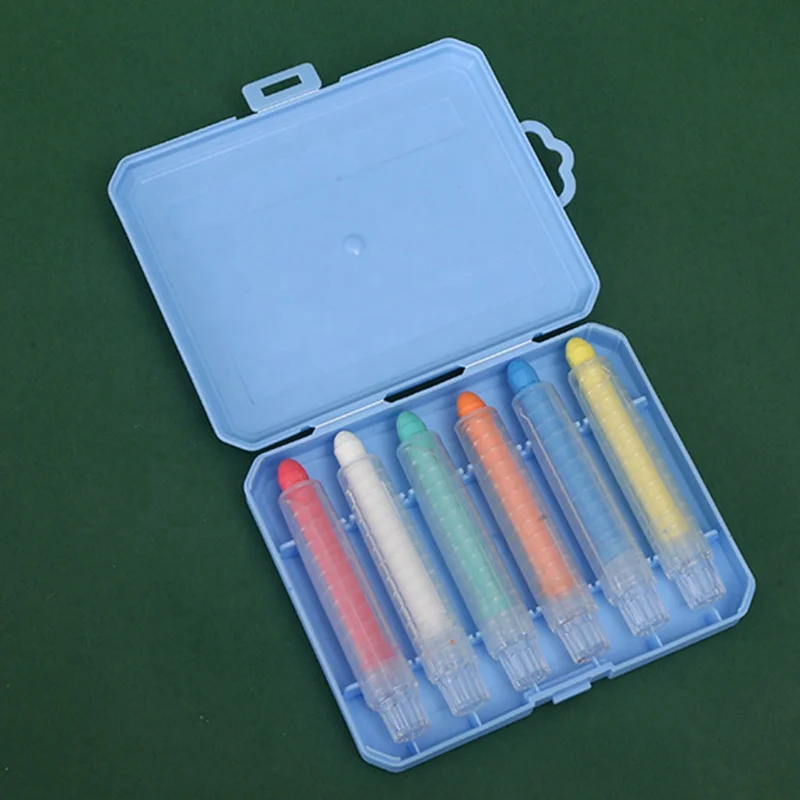 Factory Price 6 Color Chalk Box Packaging Teacher Teaches Chalk In Class Dust-free Chalk