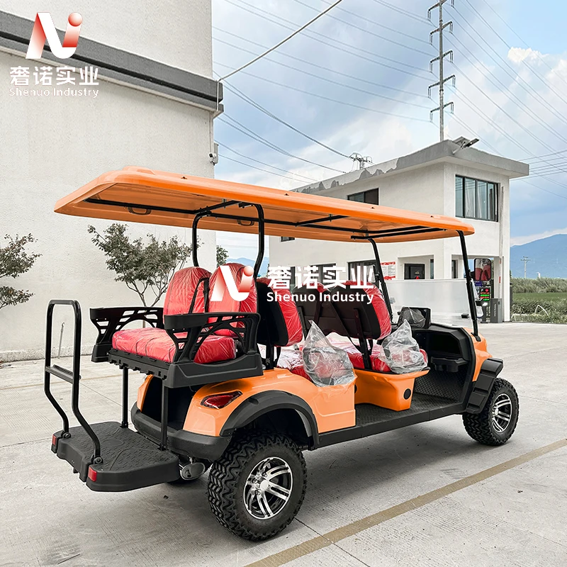 Factory Cheap lifted Mini 4+2 Seat Sightseeing Bus Club Cart gasoline Golf Buggy Hunting Cart