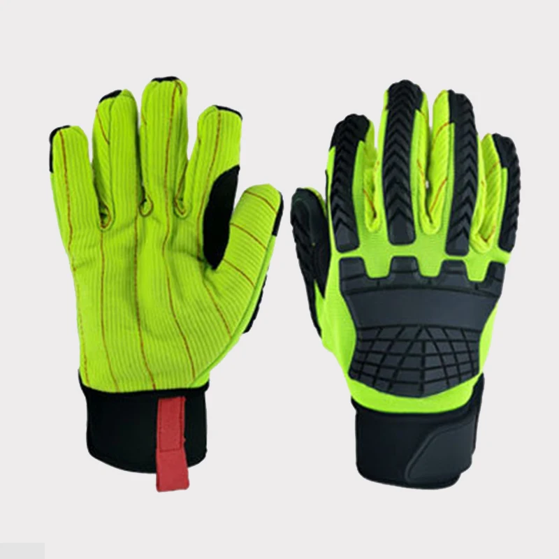 Factory direct sales TPR anti-smashing anti-seismic gloves carpenter workmanship drilling cutting rescue machinery sewing gloves