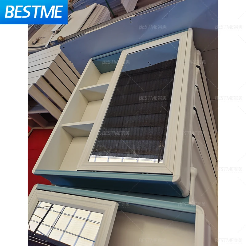 Sky Blue Wall-Mounted New PVC Carbon Fiber Bathroom Vanity Cabinet with Mirror Washing Basin Home Furniture Lavabo