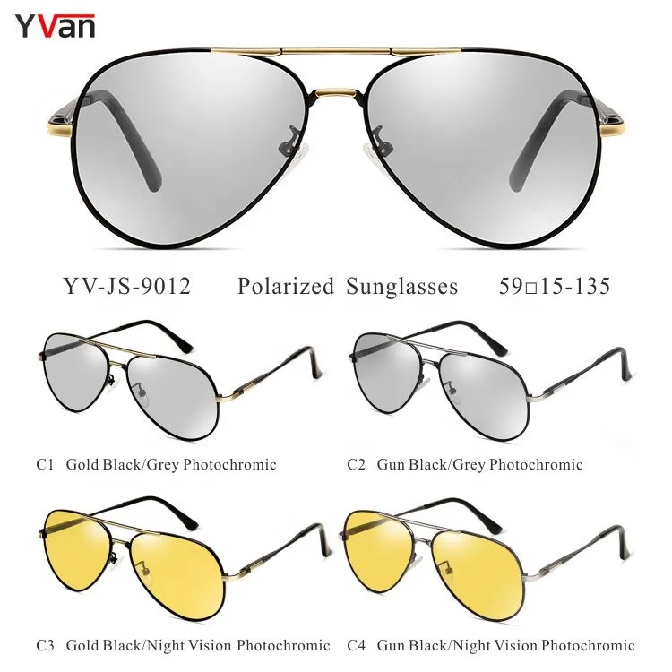 Fashion Color Change Sunglass Night Vision Photochromic Sunglasses Men Polarized Driving Fishing Shades Sun glasses