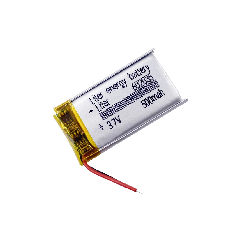 602035 3.7V Mini Capacity 500mah li-po battery Rechargeable Lithium-ion battery factory