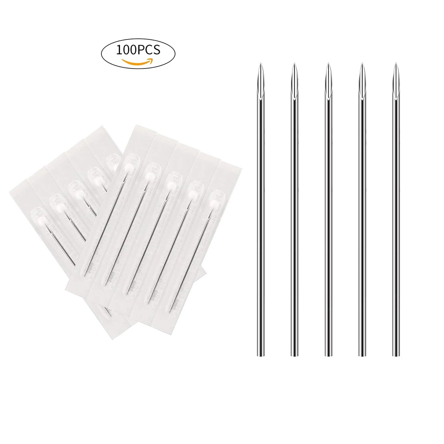 12G 13G 14G 16G 18G 20G Body Piercing Needles Disposable 100pcs Piercing Needles for Body Ear Navel Nose Lip Nipple