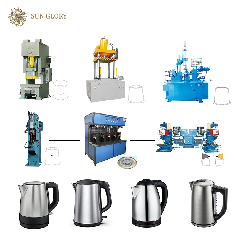 SunGlory Metal Hot Water Stainless Steel Electric Kettle Production Line Stainless Steel metal milk kettle making machine