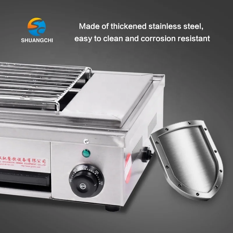 ISO CE stainless steel electric barbecue grill commercial meat roaster machine kebab roasting stove for industrial use