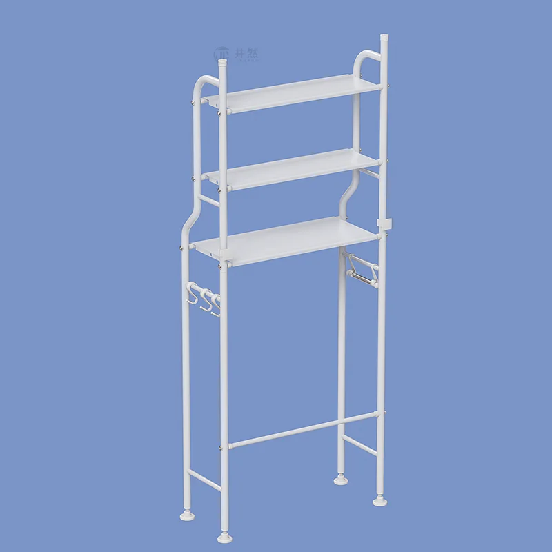 Custom 3-Layer Toilet Rack Metal Bathroom Three-Tier White Bathroom Shelf And Organizer Storage Toilet Shelf Bathroom