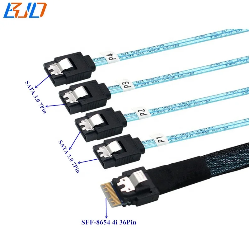  SFF-8654 4i SAS 4 0 порт SATA 3 7Pin передачи данных на жестком диске Raid кабель 6 Гбит/с м 5
