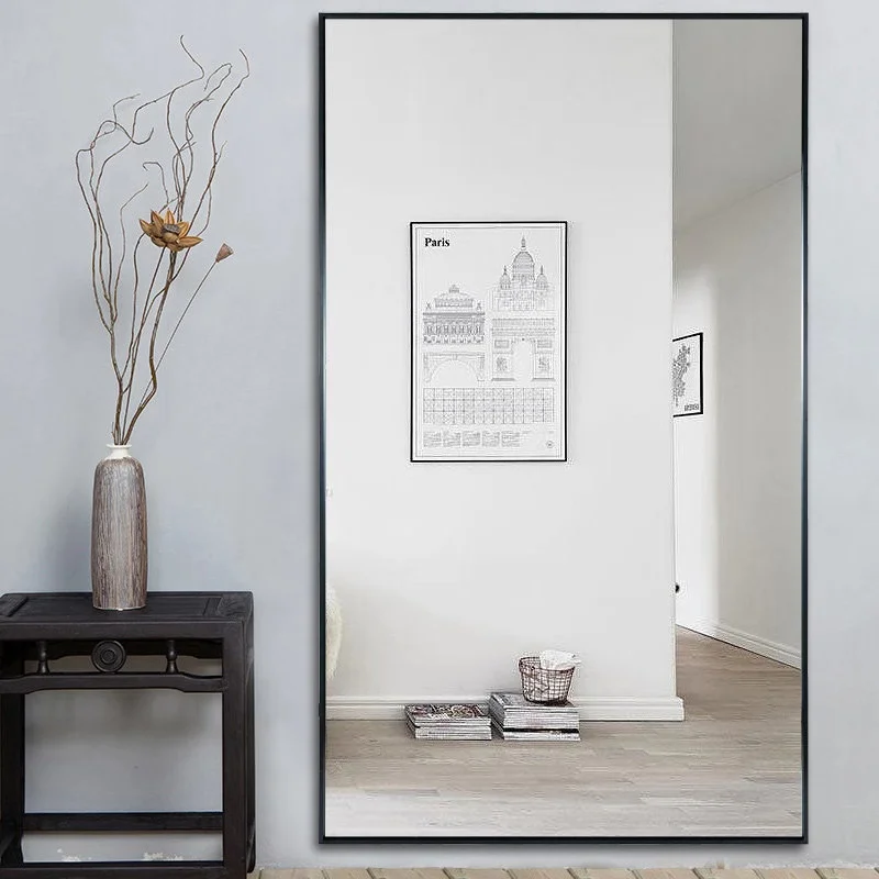 custom wholesale fashion decor high quality  rectangle  Framed Mirrors dressing floor mirror living room bedroom standing mirror