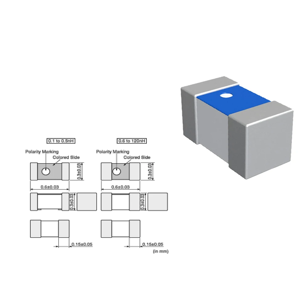 RoHS Электронный компонент LQP03TG47NJ02D 47nH 100mA 5.2 Ohm 0201 неэкранированный тонкопленочный фиксированный SMD чип индуктор