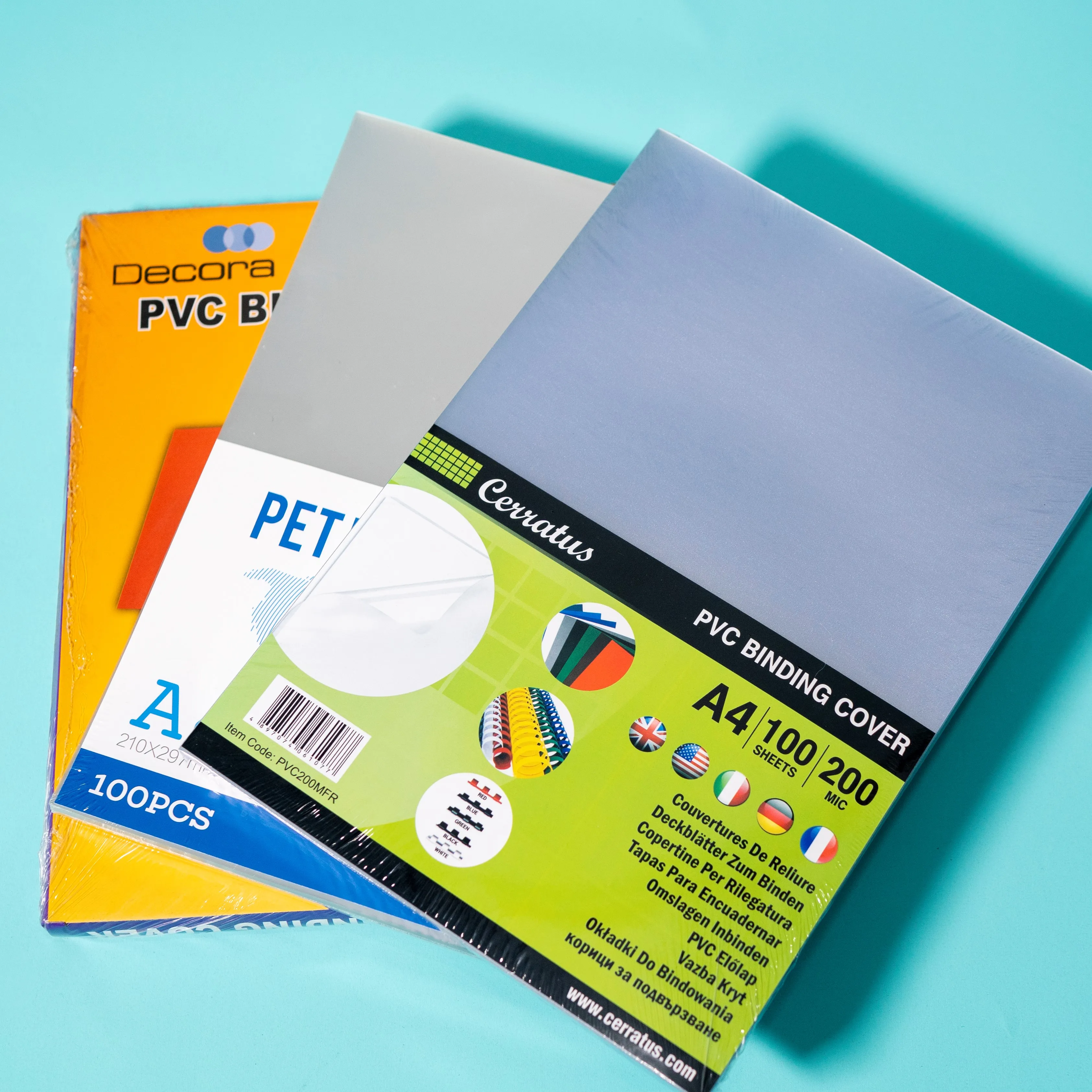 transparent pet binding cove for stationery
