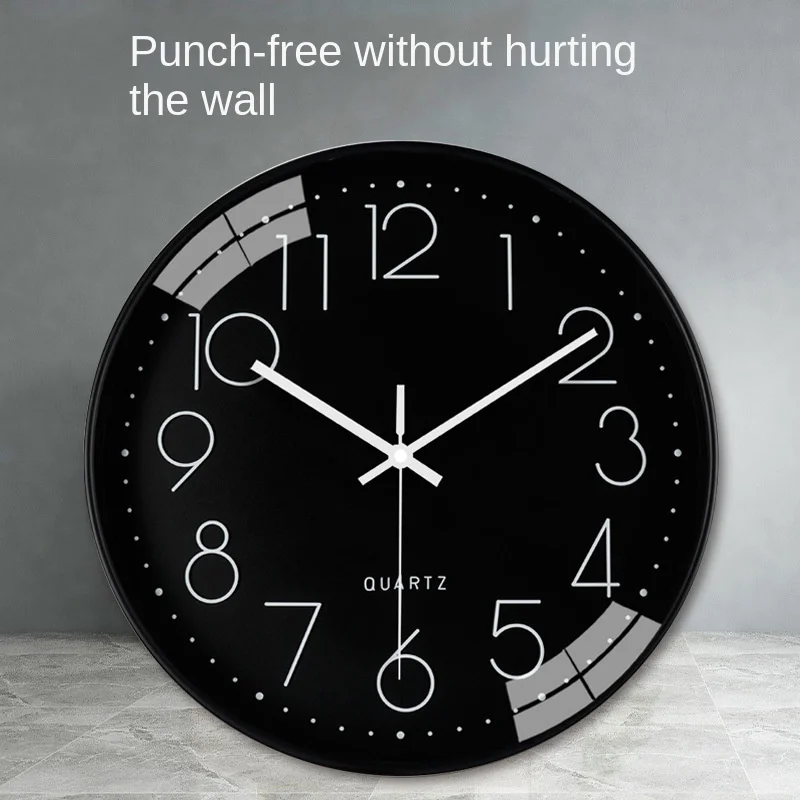 12 inch 30cm wall clock living room home mute decorative wall clock wall free punch clock