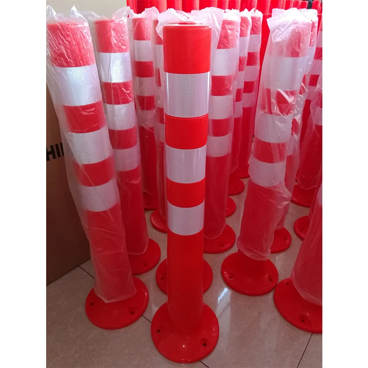 Traffic Flexible pvc Spring Post Delineator Pole reflective warning bollard