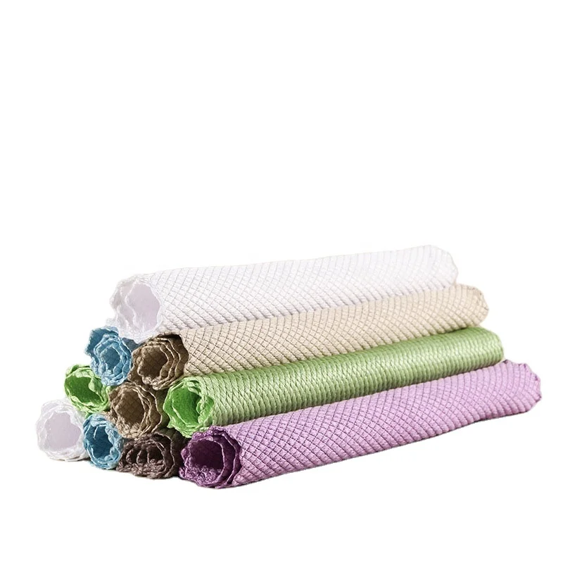 Customized Microfiber Fish Scale Wipe Cloth Anti-grease Wiping Rag Polishing Cleaning Towel Cloth