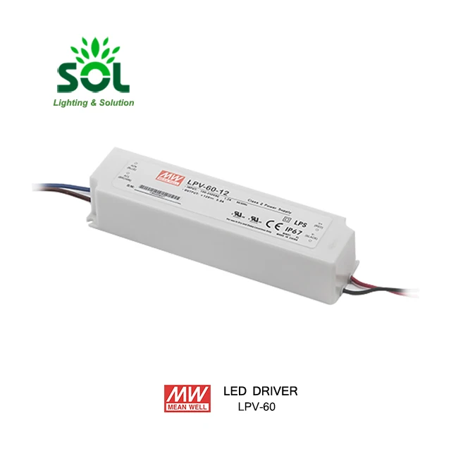 Meanwell LPV-60-12 60W 12V IP67 светодиодный трансформатор источник питания для офисного