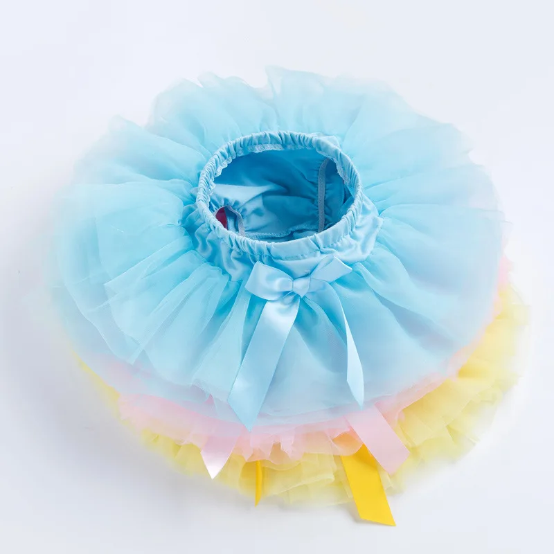 Korean Tutu Skirts For Girls Flower Princess Ruffle Girl Skirts Wedding Kids White Newborn Tulle Colorful Baby Girls Tutu Skirts