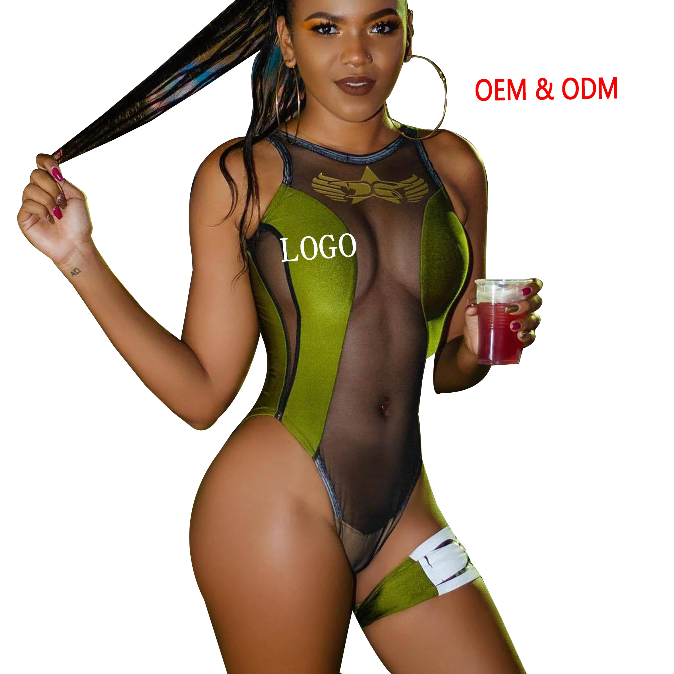 Custom Mesh Bathing Suit Biquinis Brazilian Sexy Bikini Beautiful Swimsuits Bikini Transparent High Cut Thong Swimsuit for Women