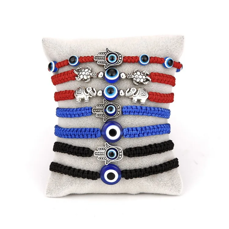 New In Eye Bead Braided Bracelet Lucky Red Black Line Couple Chain Handmade Prayer for Men and Women Adjustable Bracelet Jewelry