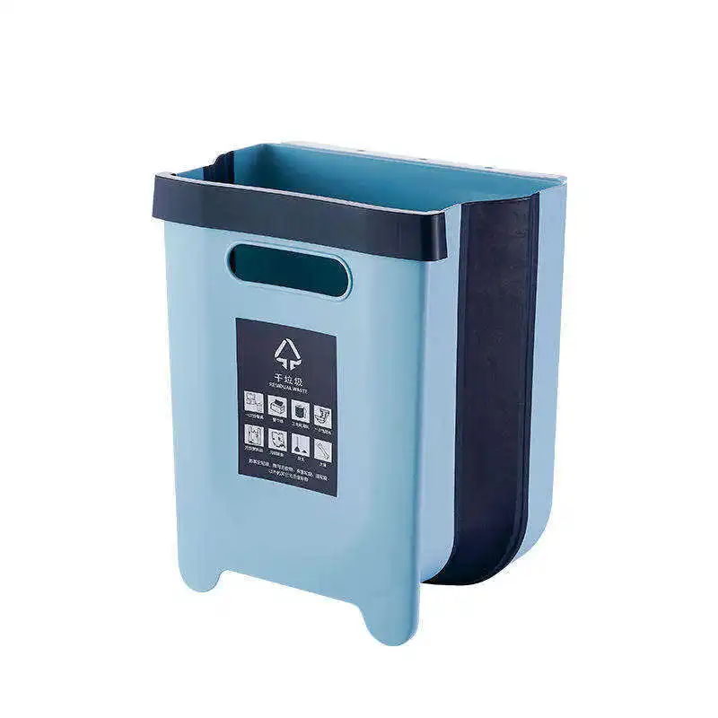 2022 New Plastic Pop Up Car Trash Can Factory Direct Sale Decorative Kitchen Wall-mounted Folding Storage Bins Trash Bin
