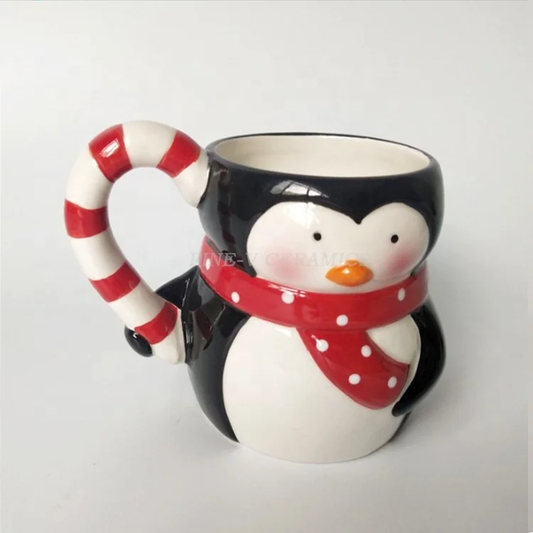 Custom Creative water cup export Santa Claus hand-painted dolomite ornaments christmas ceramic boot mug