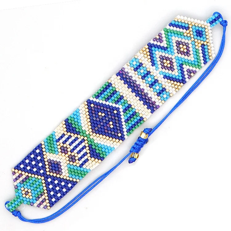 Индивидуальный дизайн в стиле бохо ручной работы Плетение Миюки маленькие бусины регулируемый плетеный браслет