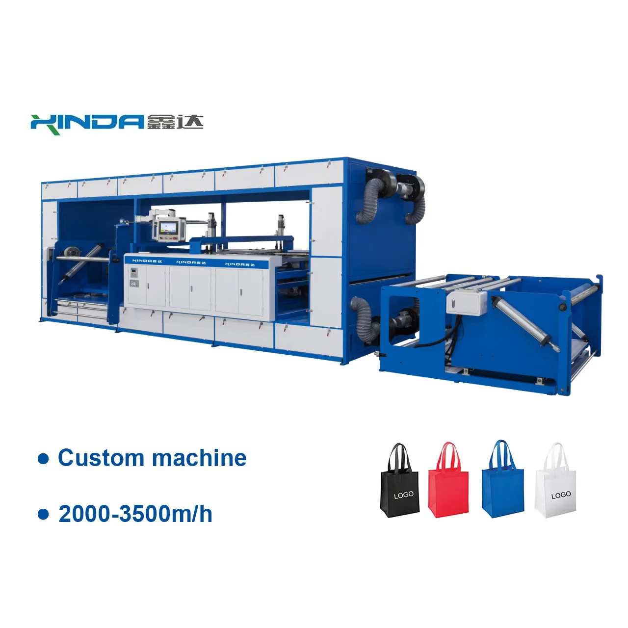 2000-3500 square meters/hour  high efficiency non-woven shopping bag screen printing machine