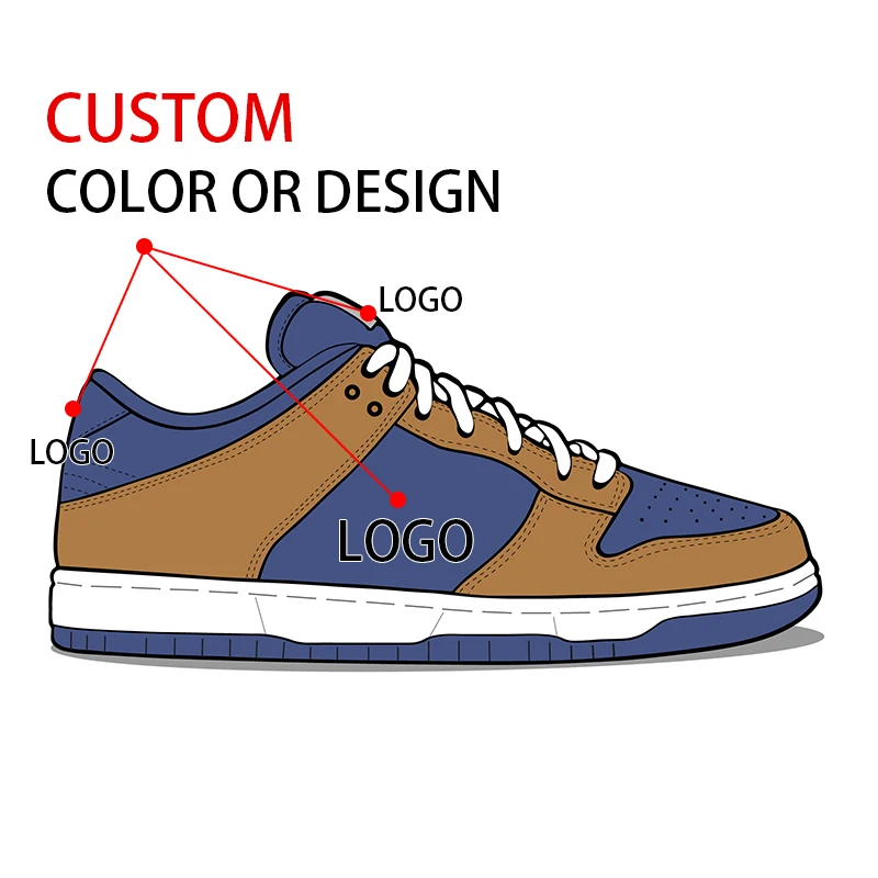 Original Customize Men Blank Skateboard Manufacturer Cheap Inflatable NK Custom SB High Low Cut Sole Leather Sneaker Shoes