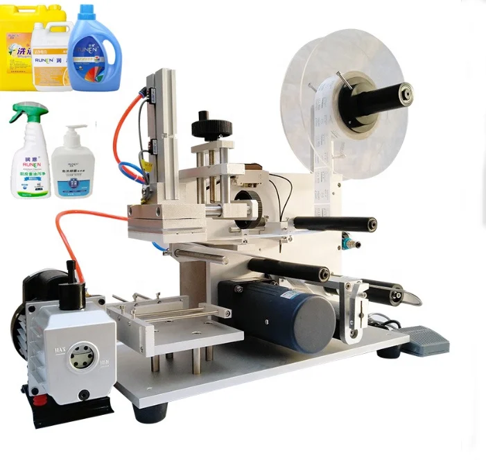2021 Semi auto labeling machine flat surface square bottle labeling machine