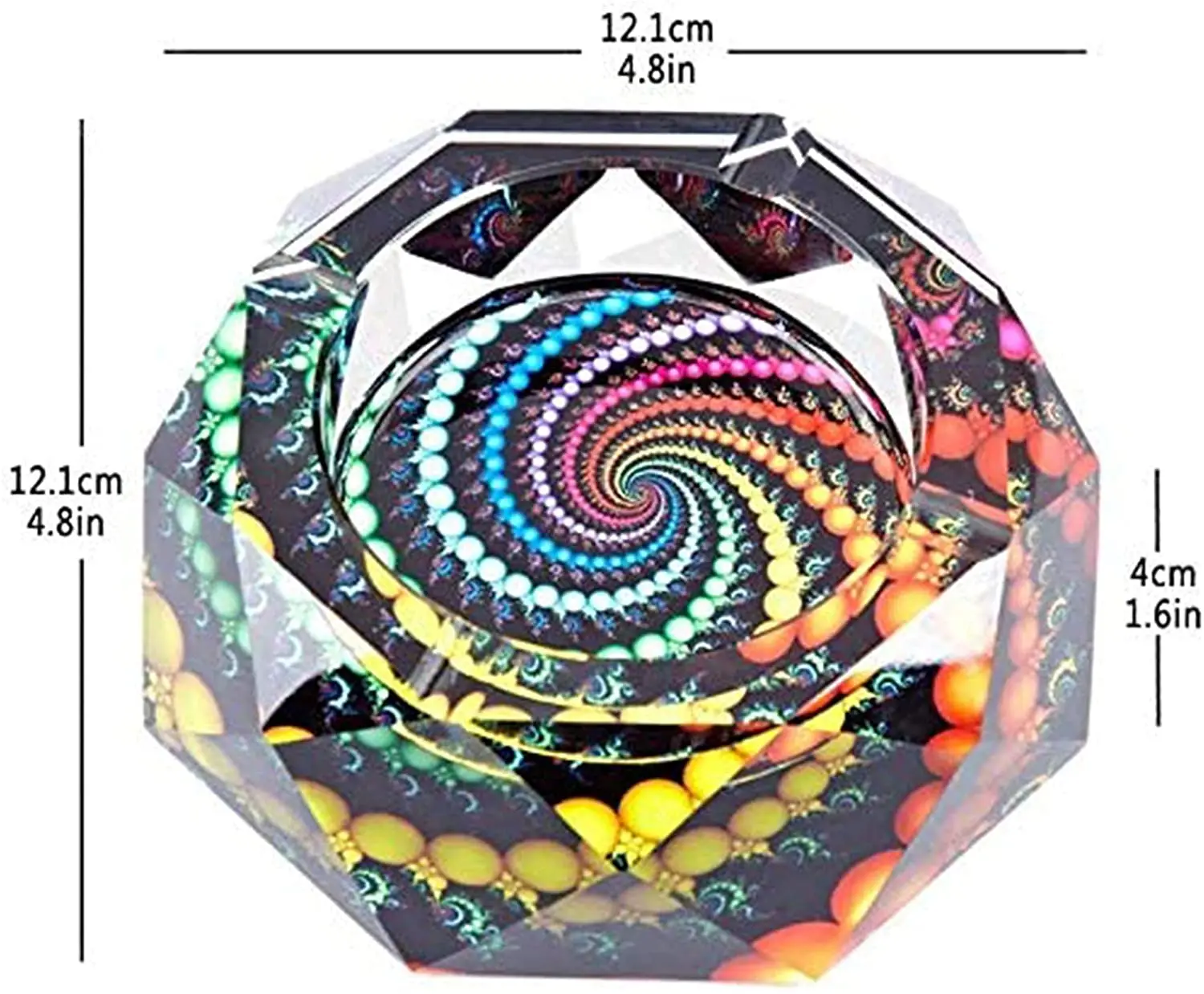 Case-Creative Crystal Cigarette Ashtray for Indoor or Outdoor ,Use Ash Holder for Smokers