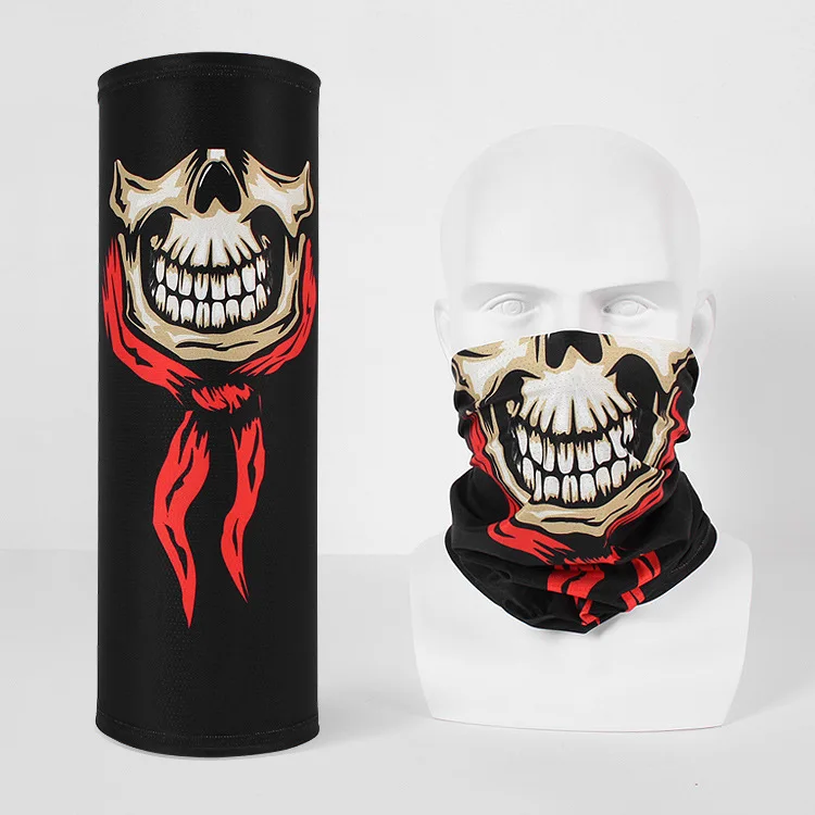 Wholesale Colorful Custom Printed Polyester Skull Men Women Face Cover Neck Tube Elastic Seamless Bandana Shorts Scarf For Sale