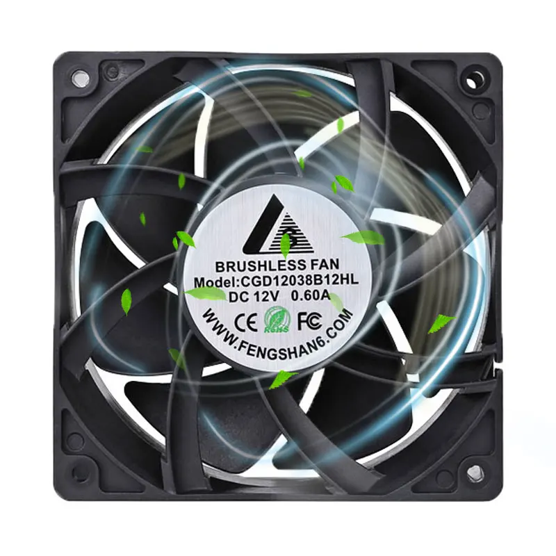 Fan Manufacturer 120mm 120*120*38mm  12038 Aluminum Frame 12V 125x DC Brushless Axial Fan 300CFM