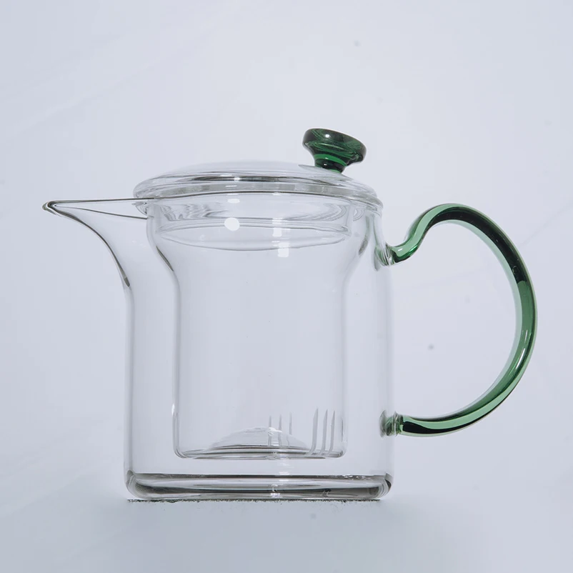 Factory delivery household teapot color handle pot small glass teapot filter tea set activity gift teapot