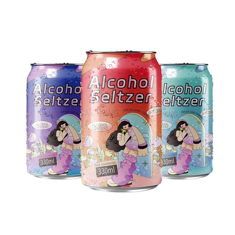 Wholesale Exotic Vodka Fruit Flavor Hard Seltzer Cocktail Wine Drink 330ml Canned 3% 5% Alcoholic Pre-Mixed Alcoholic Beverage