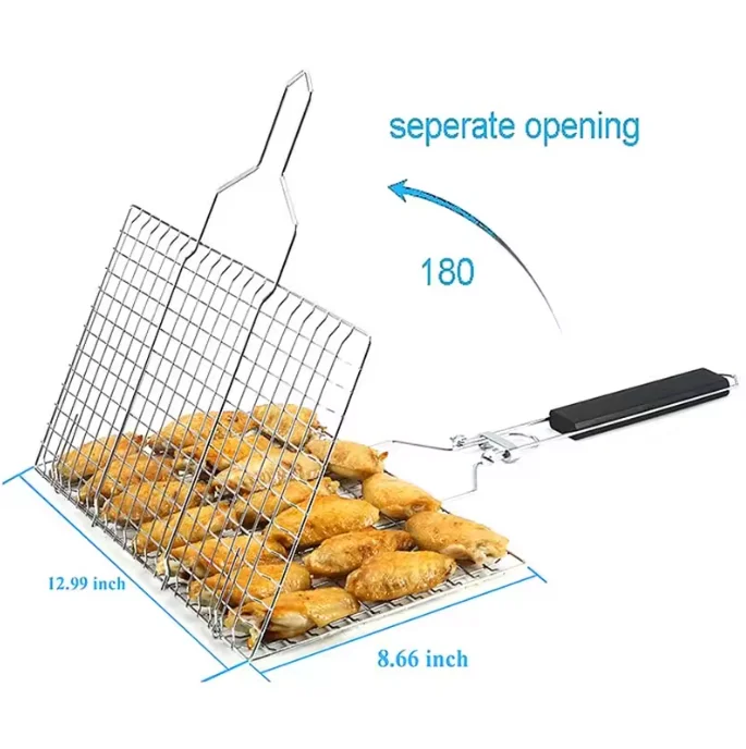 Stainless steel 304 316 food grade rectangle Shape Outdoor BBQ Tools Wire Mesh Grill for Picnics