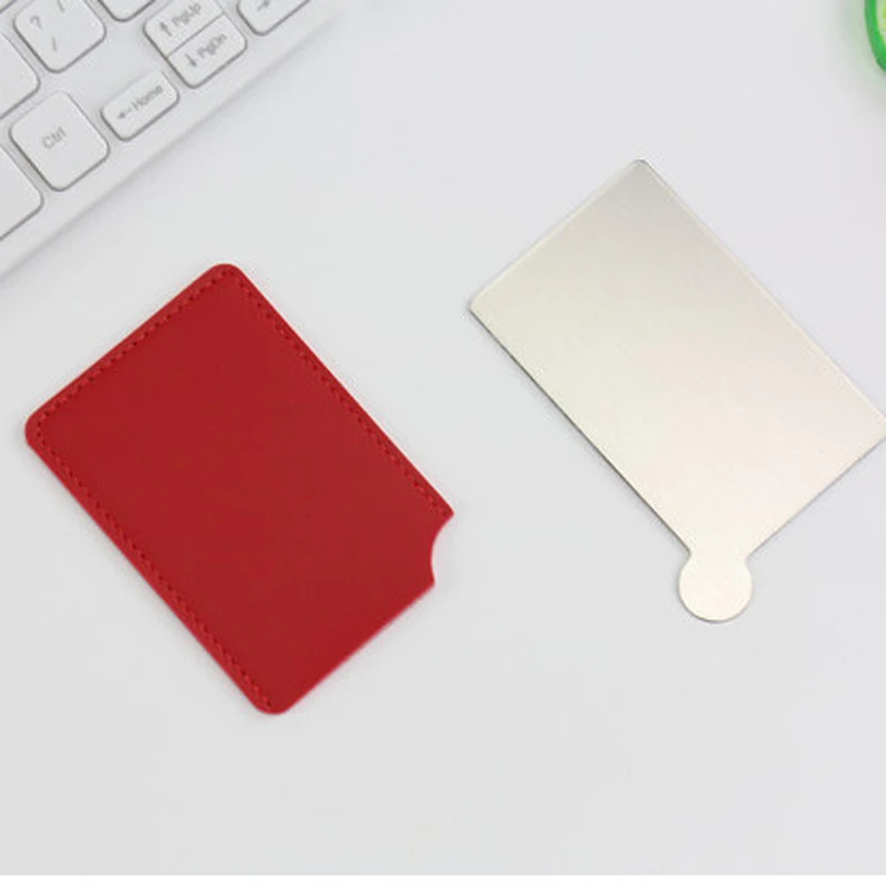 PU Leather Small Portable Mini Cosmetic mirror for makeup, Heart Shape Leather Mirror Pocket Mirror Leather Custom Logo