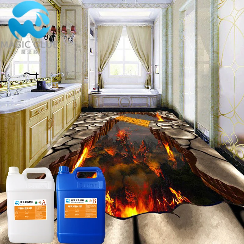 Quick drying 3d floor epoxy resin  for bathroom floor