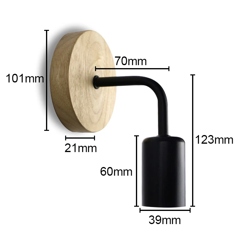 Retro Indoor Modern Bedside Retro Interior E27 Bracket Light Lighting Bedroom Living Room Home Wood LED Wall Lamp