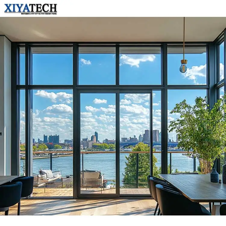 XIYATECH Custom Size Panoramic Window Floor To Ceiling Fixed Glass Window Aluminum Picture Windows for Balcony